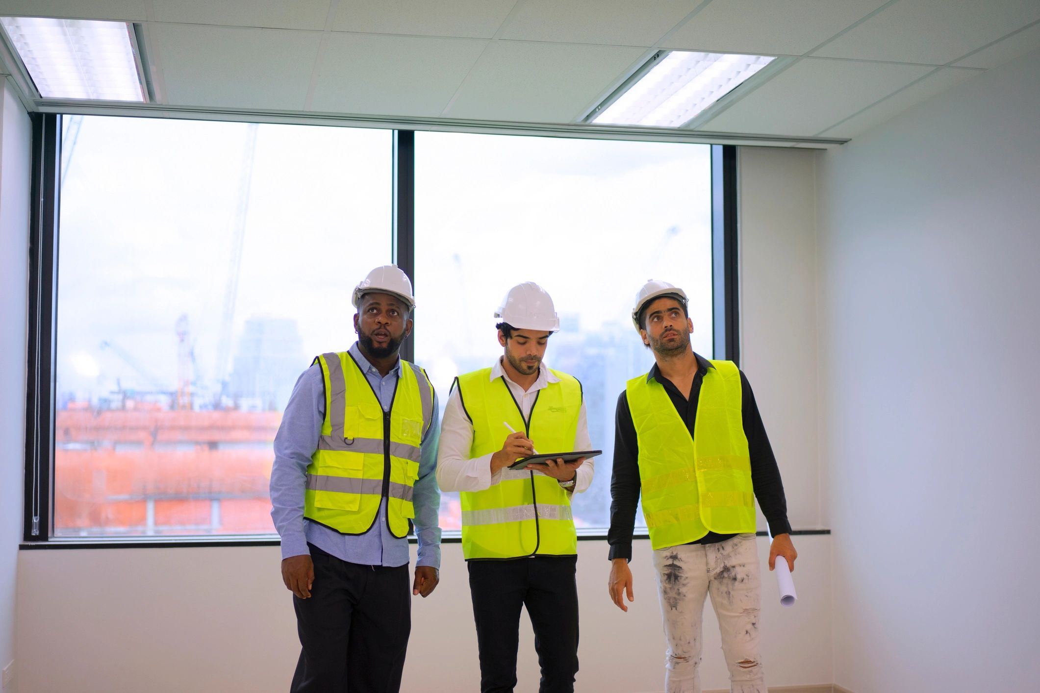 Home services professionals working together
