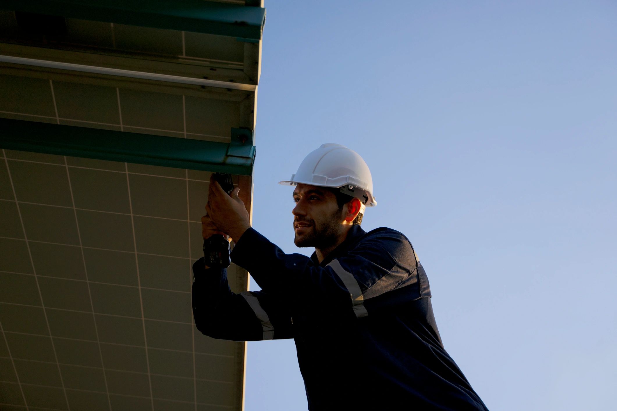 Technician inspecting a residential property
